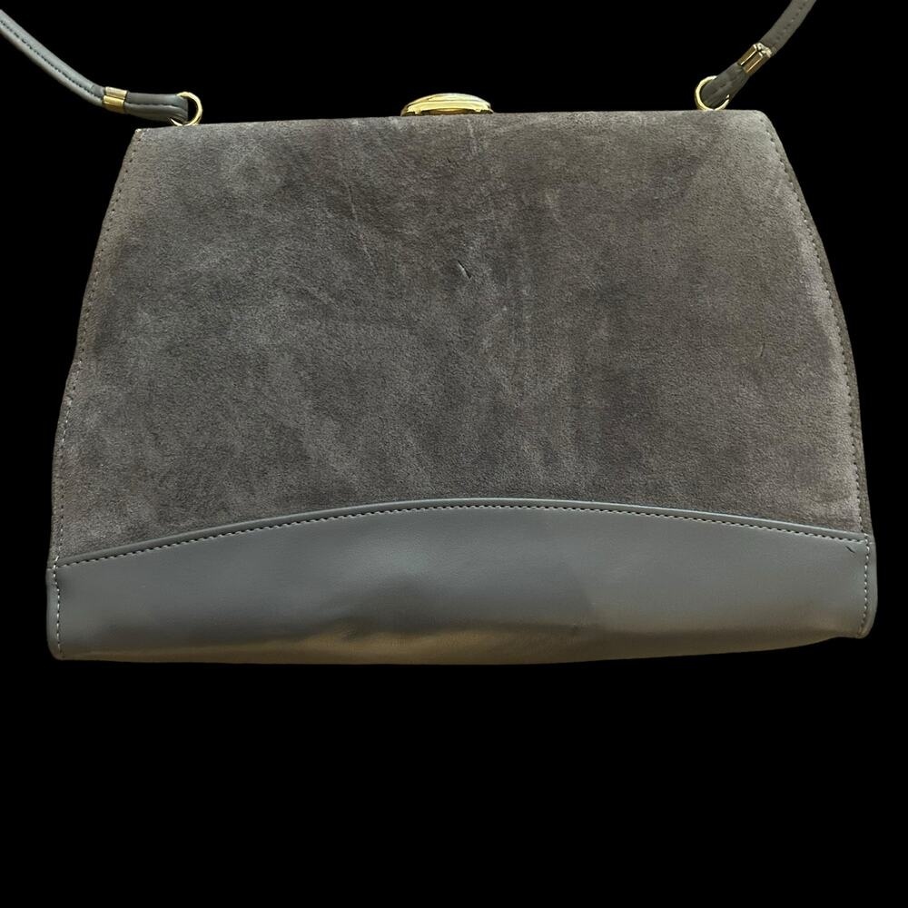 Vintage Slate Blue Velvet and Gold Evening Bag